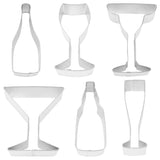 R&M International Beverage and Cocktail Theme 6 Piece Cookie Cutter Set