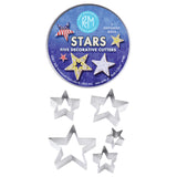 R&M International 5 Piece Star Shape Cookie Cutter Set with Storage Tin