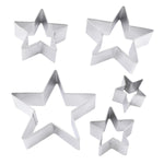 R&M International 5 Piece Star Shape Cookie Cutter Set with Storage Tin