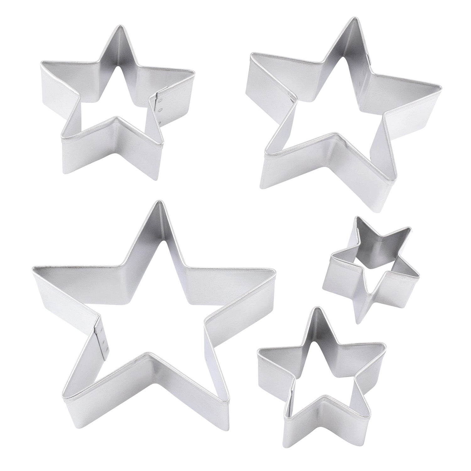 R&M International 5 Piece Star Shape Cookie Cutter Set with Storage Tin