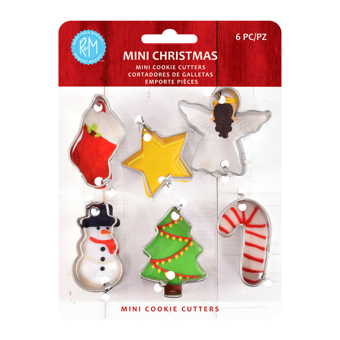 R&M International 6 Piece Mini Christmas Cookie Cutter Set