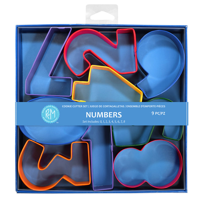 R&M International Color Numbers 9 Piece Cookie Cutter Set