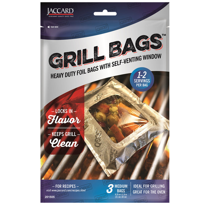 Jaccard Heavy Duty Aluminum Grill & Oven Bags, 3 Pack, Medium
