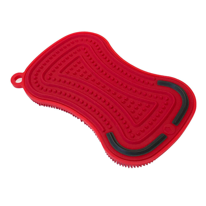 Kuhn Rikon Stay Clean 3-in-1 Silicone Scrubber Sponge, Red