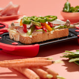 Lekue Microwave Grill, Sandwich Maker, Panini Press, 10 In x 5.7 In In, Red