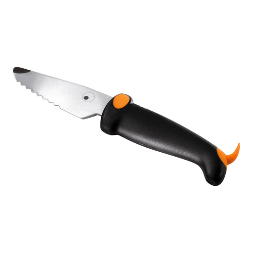 Kuhn Rikon Kinder Kitchen Serrated Dog Knife, 3-Inch, Black/Orange
