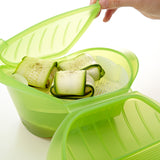 Lekue 3-4 Person Deep Steam Case With Tray And Cookbook, Green