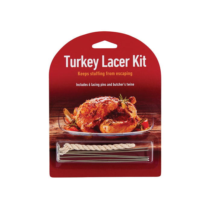 HIC Turkey Lacer Kit with Butchers Twine and Reusable Stainless Steel Pins