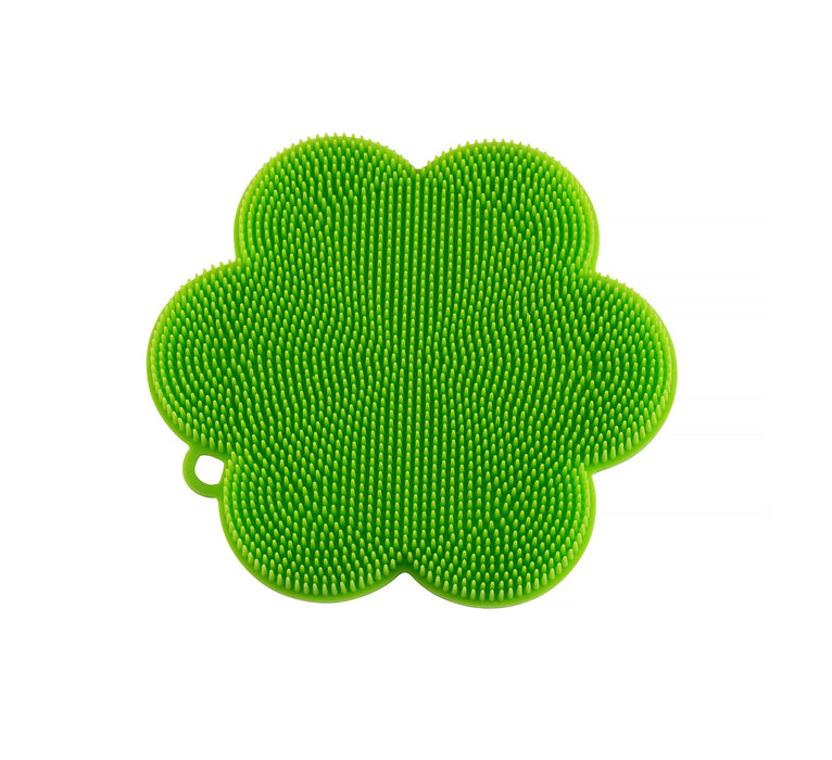 Kuhn Rikon Stay Clean Flower Silicone Scrubber, Green