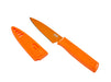 Kuhn Rikon Colori Non-Stick Straight Paring Knife with Safety Sheath, 4 inch, Orange