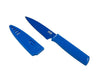 Kuhn Rikon Colori Non-Stick Straight Paring Knife with Safety Sheath, 4 inch, Blue