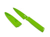 Kuhn Rikon Colori Non-Stick Straight Paring Knife with Safety Sheath, 4 inch, Green