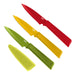 Kuhn Rikon COLORI+ Straight & Serrated Paring Knife Set, Red, Yellow, Green