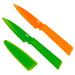 Kuhn Rikon Colori+ Prep Set, Set of 2 Serrated & Paring Knives, Orange/Green