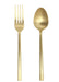 Fortessa Arezzo 2 Piece Serving Set, Boxed, Brushed Gold