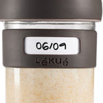 Lekue Sourdough Starter Set with 2 Jars and Silicone Spatula, Brown