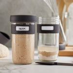 Lekue Sourdough Starter Set with 2 Jars and Silicone Spatula, Brown