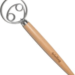 Frieling Wood and Stainless Batter and Dough Whisk for Mixing Bread Dough, 13-Inch, Natural