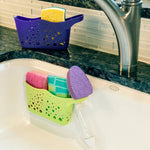Hutzler Sponge Station Duo In Sink Sponge Caddy w/Drain Holes, Green