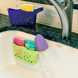Hutzler Sponge Station Duo In Sink Sponge Caddy w/Drain Holes, Green