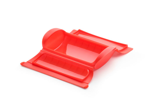 Lekue Steam Case for 1-2 People, Microwave and Oven Safe, Red