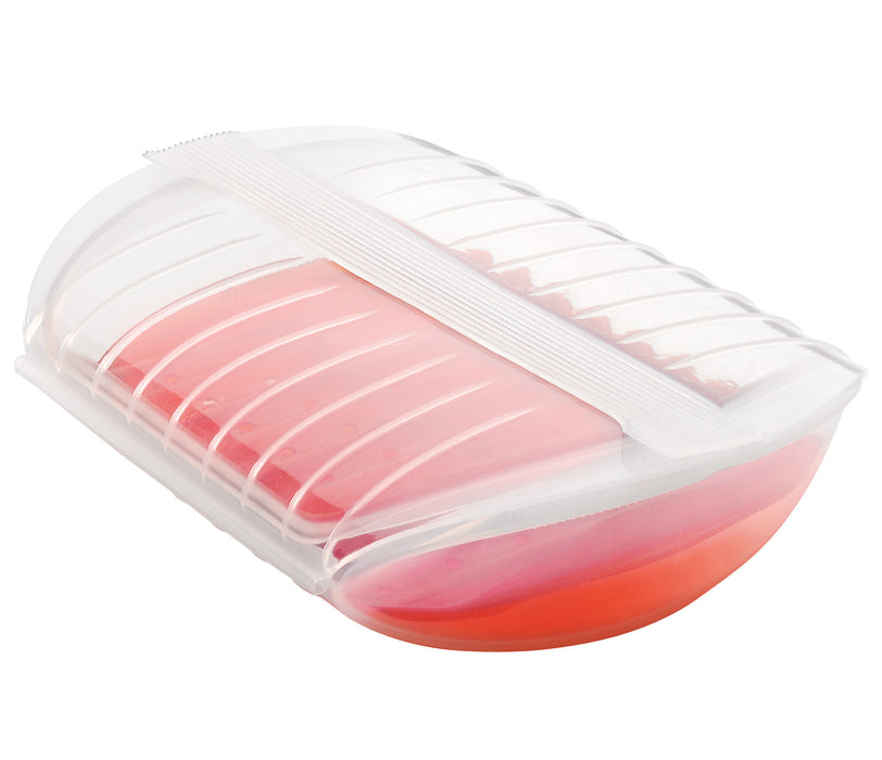 Lekue 3-4 Person Steam Case With Draining Tray, Clear