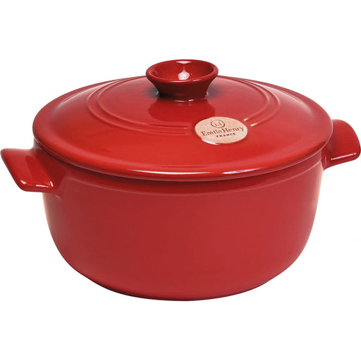 Emile Henry Flame Round Stewpot Dutch Oven, 4.2 Quart