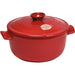 Emile Henry Flame Round Stewpot Dutch Oven, 4.2 Quart, Red