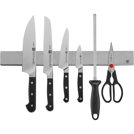 Zwilling Pro 7-pc Knife Set With 17.5-inch Stainless Magnetic Knife Bar
