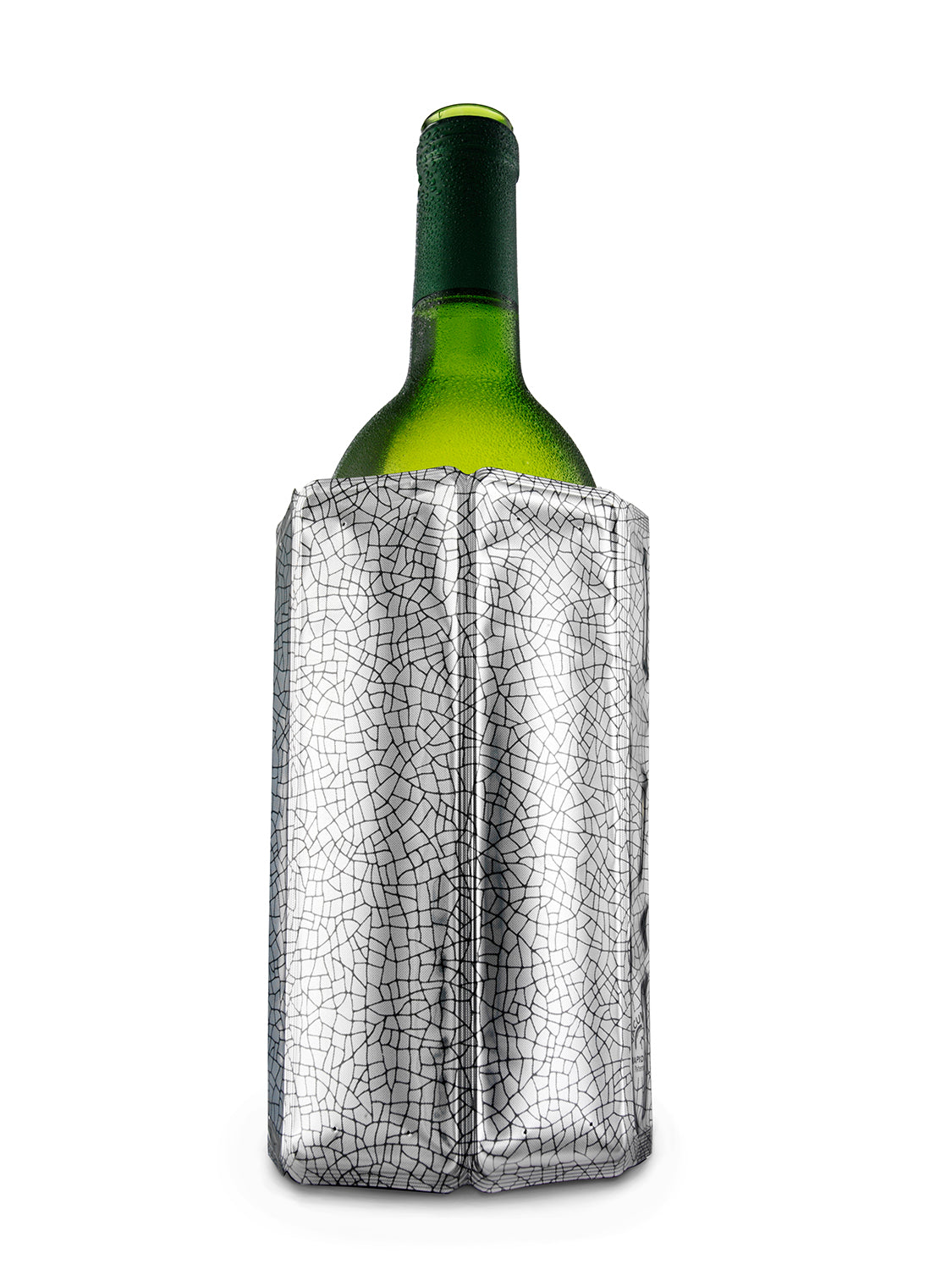 Vacu Vin Rapid Ice Active Cooler Wine Bottle Chilling Sleeve Set of 2, Silver
