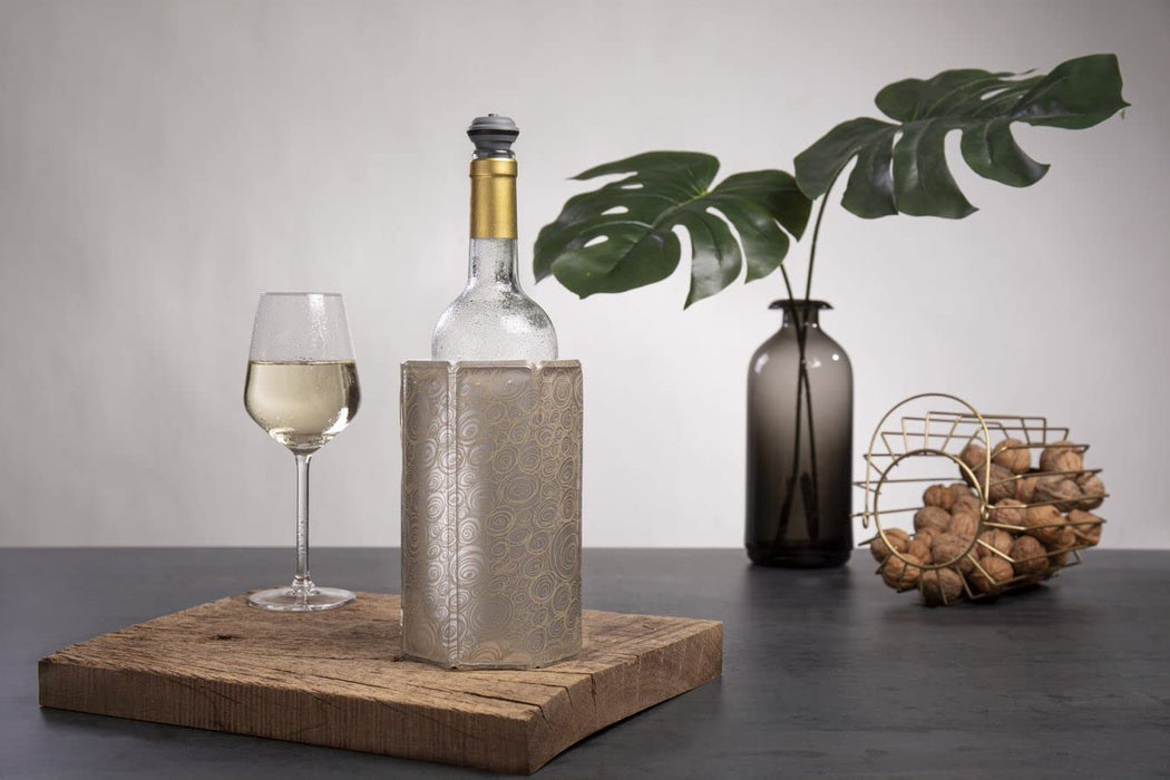 Vacu Vin Rapid Ice Active Cooler Wine Bottle Chilling Sleeve, Platinum, Set of 2