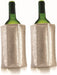 Vacu Vin Rapid Ice Active Cooler Wine Bottle Chilling Sleeve, Platinum, Set of 2