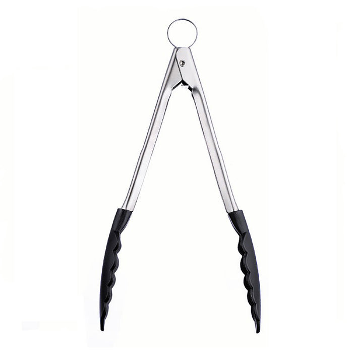 Cuisipro 9.5 Inch Silicone Locking Tongs, Black
