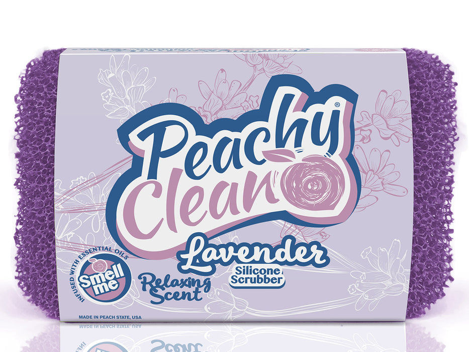 Peachy Clean Antimicrobial Silicone Dish Scrubber Sponge, Lavender