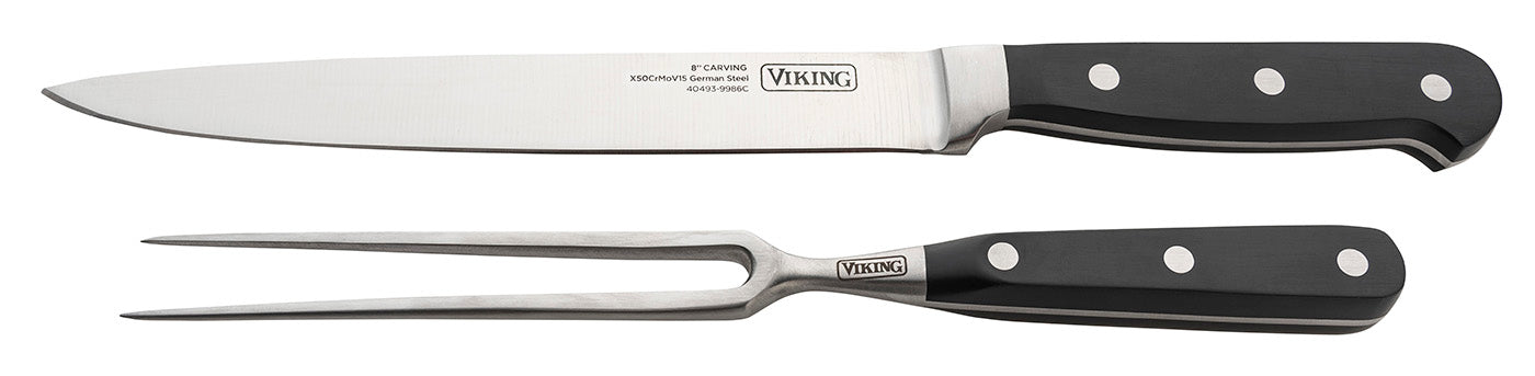 Viking Hard Anodized Roasting Pan, 13-Inch x 16-Inch w/ Carving Set, Black