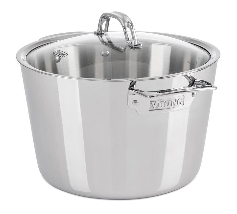 Viking Contemporary 3-Ply Stainless Steel 8 Qt. Stock Pot with Lid