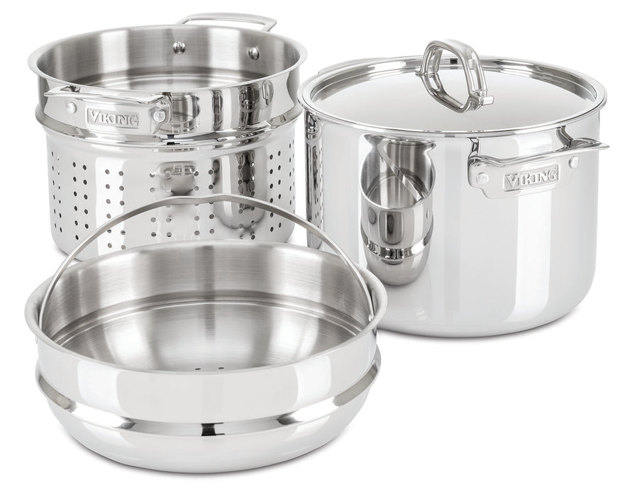 Viking 3-Ply Pasta Pot Multicooker With Steamer, Stainless Steel