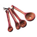 Island Bamboo 4 Piece Pakkawood Measuring Spoon Set, Red