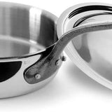 Mauviel M'Cook Ci Stainless Steel Saute Pan With Lid, 9.4 Inch