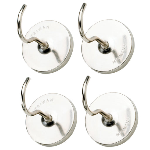 HIC Magnetic Hooks Set of 4 Chrome Plated Steel Hook Kitchen