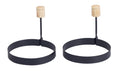 HIC 3.75-Inch Nonstick Round Egg Rings, Set of 2, Black