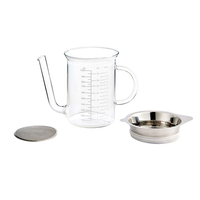 HIC Glass Gravy Strainer and Fat Separator w/Fine-Mesh Filter, 4-Cup