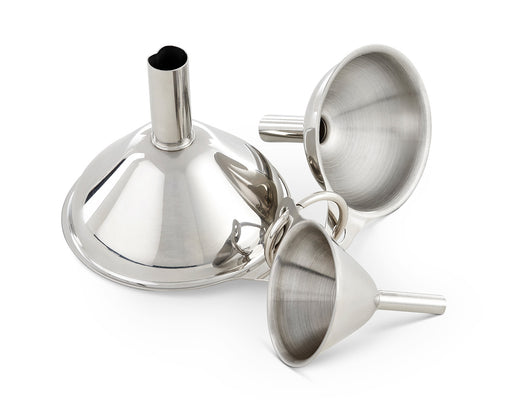 HIC Stainless Steel Condiment Funnel, Set of 3