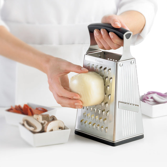 Cuisipro 4 Sided Box Grater - Grate Cheese, Vegetables, and Citrus Fruits with Ease
