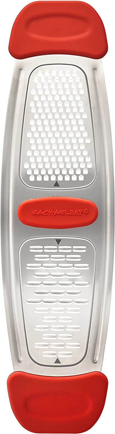 Rachael Ray Stainless Steel Multi-Grater with Silicone Handles, Red