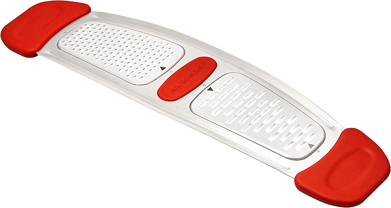 Rachael Ray Stainless Steel Multi-Grater with Silicone Handles, Red