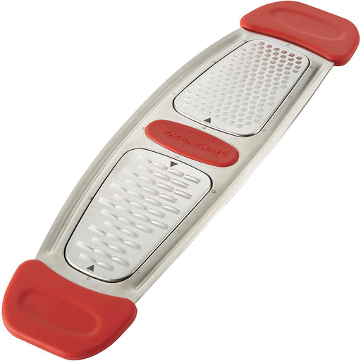Rachael Ray Stainless Steel Multi-Grater with Silicone Handles, Red