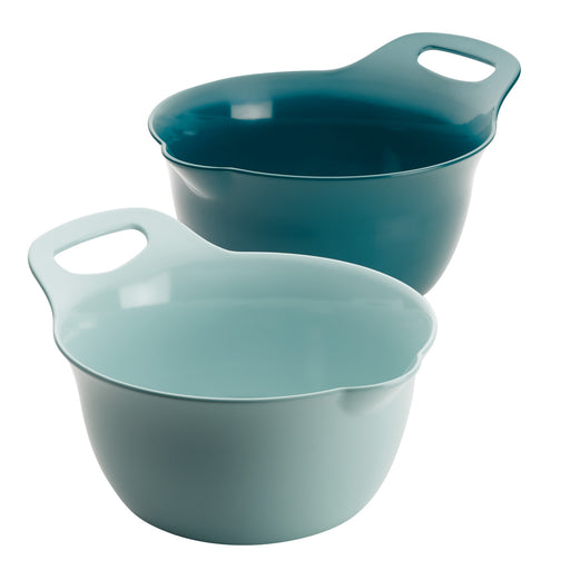 Rachael Ray Tools and Gadgets Nesting Mixing Bowl Set, 2-Piece, Light Blue and Teal