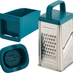 Rachael Ray Tools and Gadgets Stainless Steel Box Grater, Teal Blue