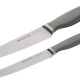 Rachael Ray 6-Inch Utility Knife and 5-Inch Serrated Utility Knife Set, Gray